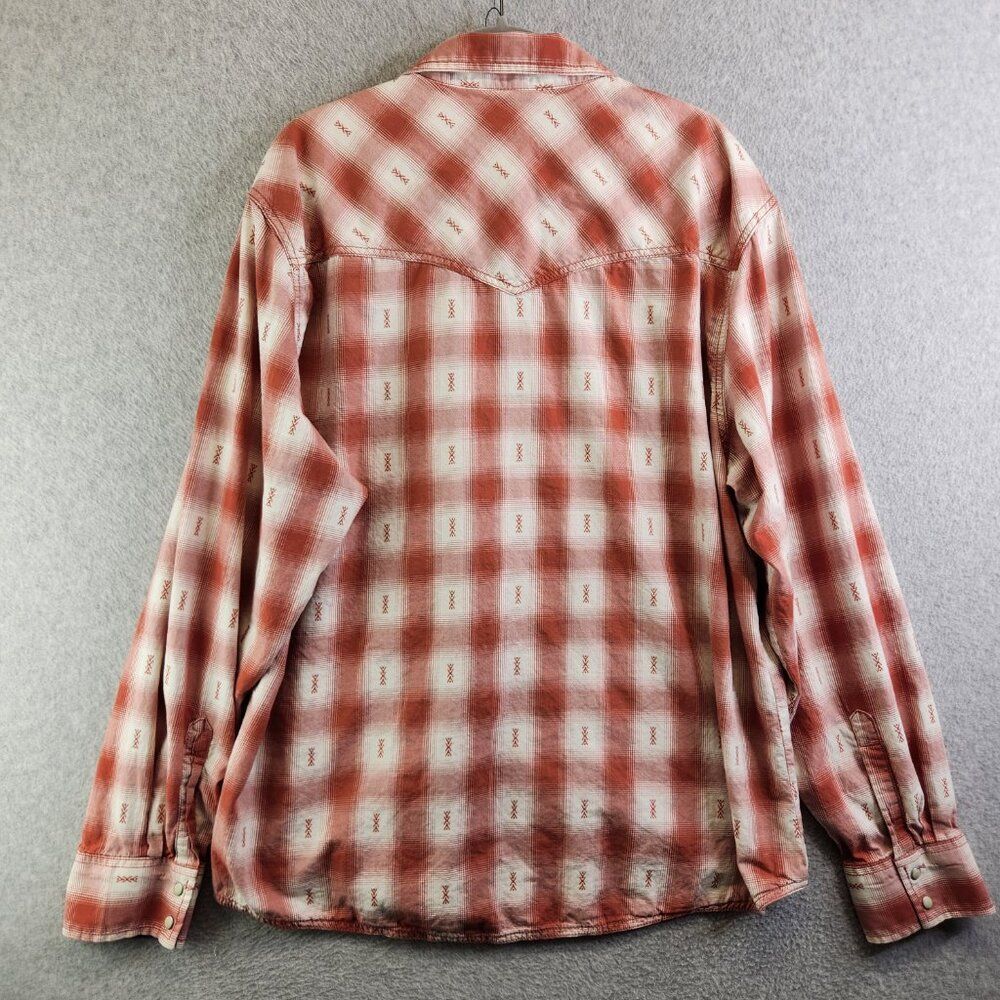 Wrangler Shirt Mens XXL Red Plaid Retro Premium Pearl Snap Yoked Rodeo Ranch - Picture 5 of 12